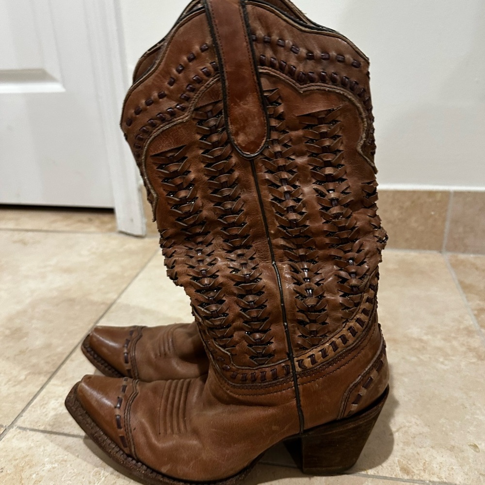 Brown Leather Western Boots